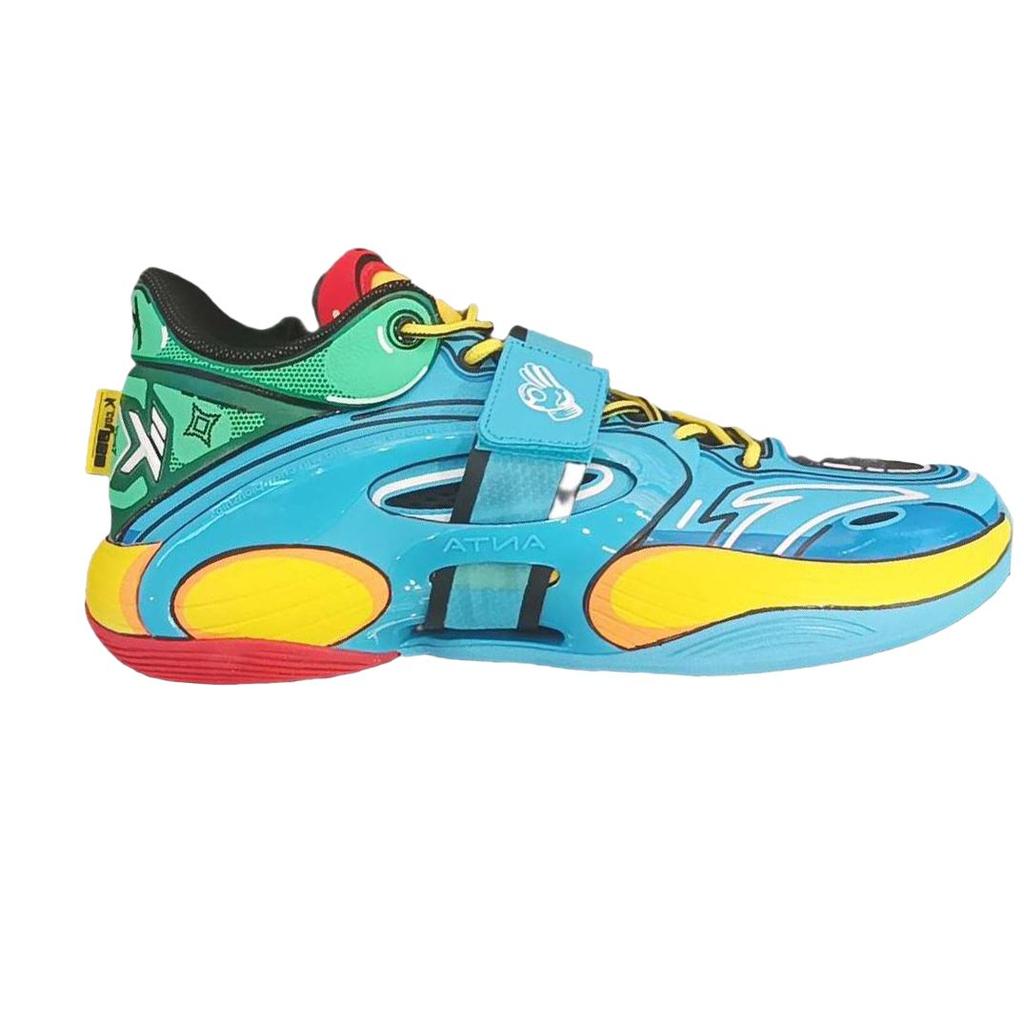 Anta Water Flower 5 Comfortable Versatile Non-Slip Wear-Resistant Low-Top Basketball Shoes Men Sneaker Blue Yellow 112321108s-1