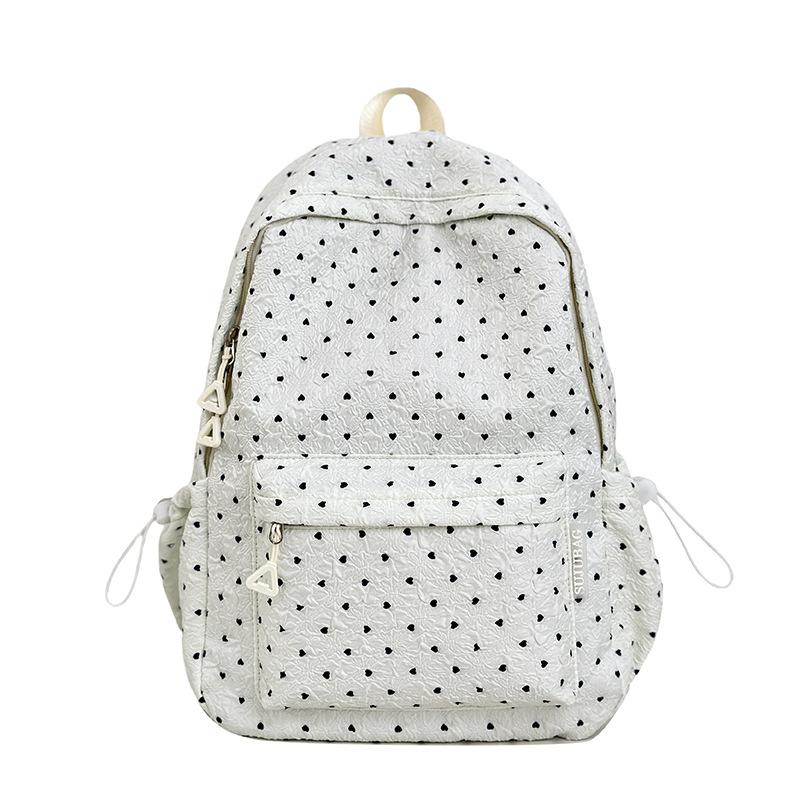 Small fresh schoolbag female love polka dot junior high school student large capacity backpack high value student schoolbag