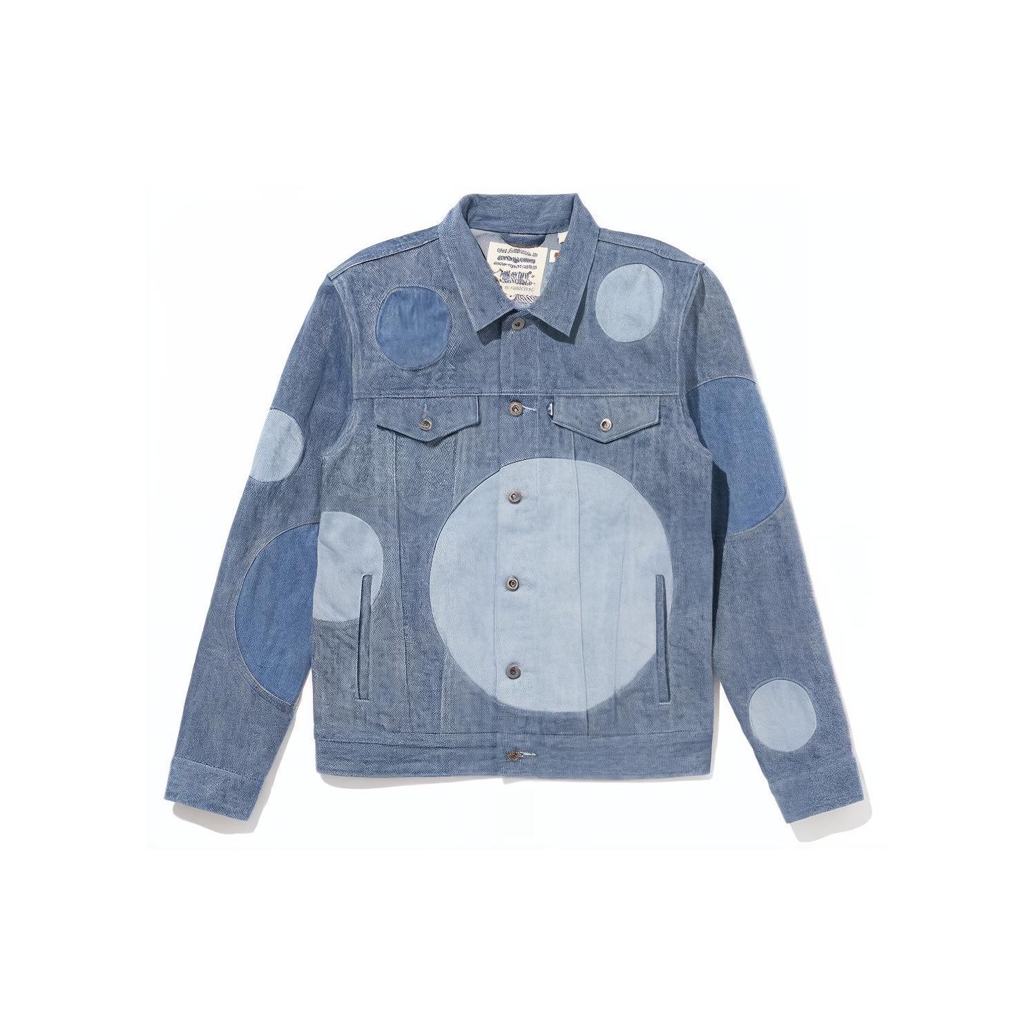

Джинсовая куртка Levis Patchwork Distressed Button Flap с нагрудным карманом на пуговицах Мужские куртки Indigo 67485-0022 M