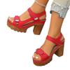 Women's Platform Wedge Sandals Single Band Magic Tape Design Plus Size Casual Daily Footwear