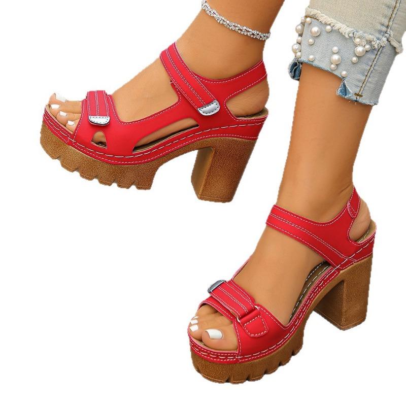 Women's Platform Wedge Sandals Single Band Magic Tape Design Plus Size Casual Daily Footwear