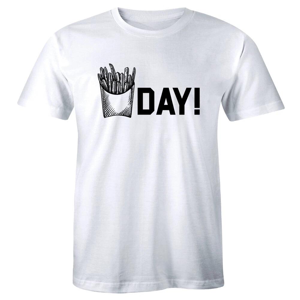 

French Fries Day Men s T-Shirt Foodie Snack Potato Lover Friday Outfit Shirt 3XL