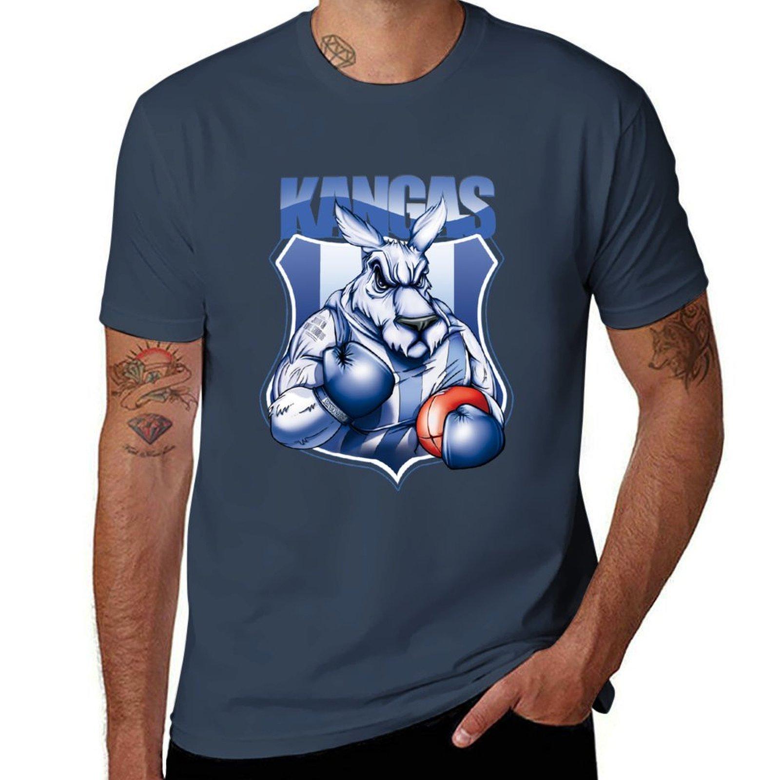 North Melbourne Kangaroos Mascot Original Artwork By Brocker Tshirt Casual Loose Short Sleeve Tee For Unisex S