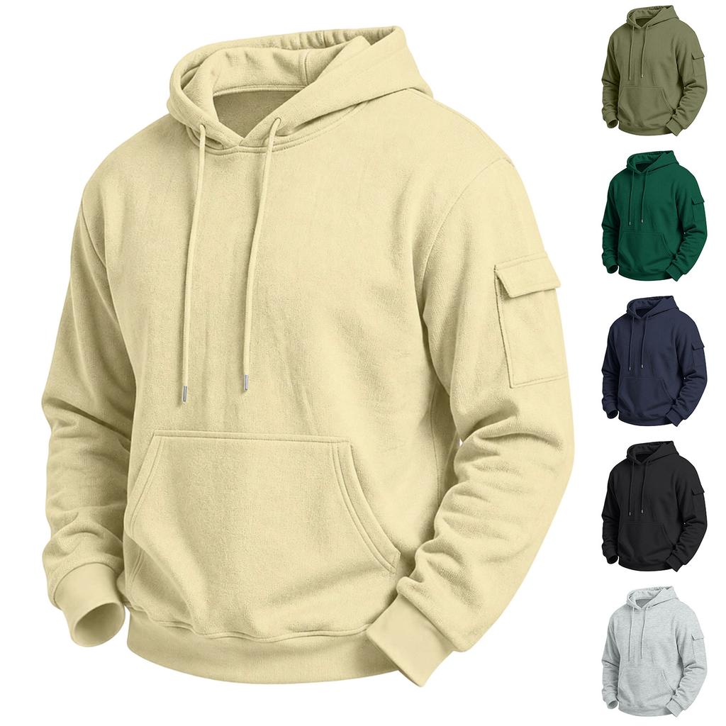 Herren Kapuzenpullover mit Taschen Lässig Bequem Pullover Sweatshirt