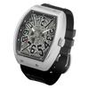 frank miura Herrenuhr, dreilagiges Kunstmodell, bunte Skelett-Tonneau-Form Uhr FM13K (FM13K-SVBK Schwarz)