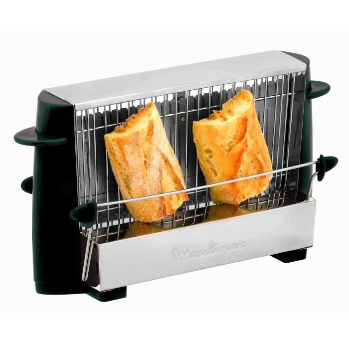 Tostapane MOULINEX Vintage in acciaio inox - 2 ampie fessure di tostatura - Compatto e sicuro nero