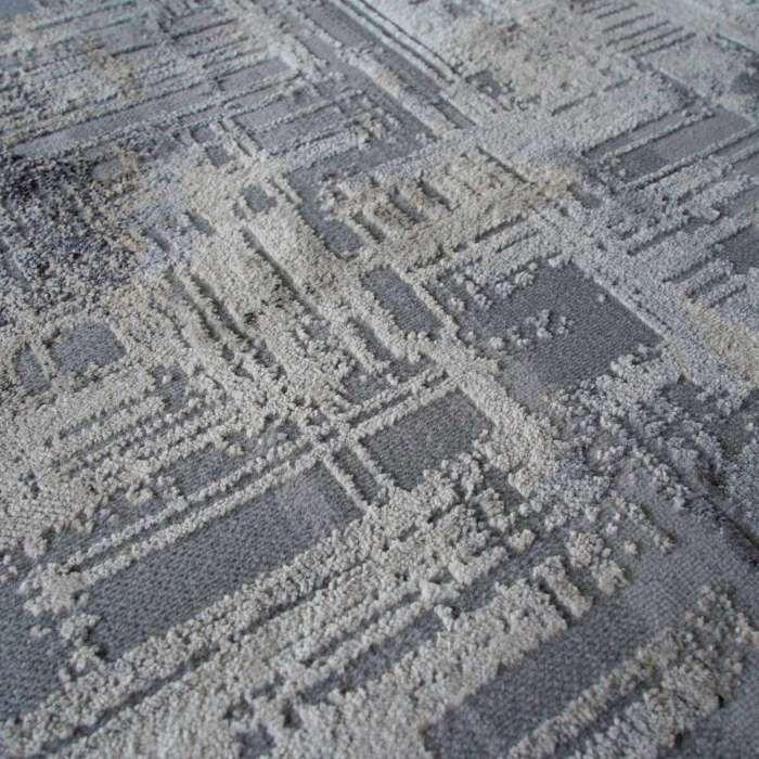 Tapis graphique effet abstrait gris 120x170