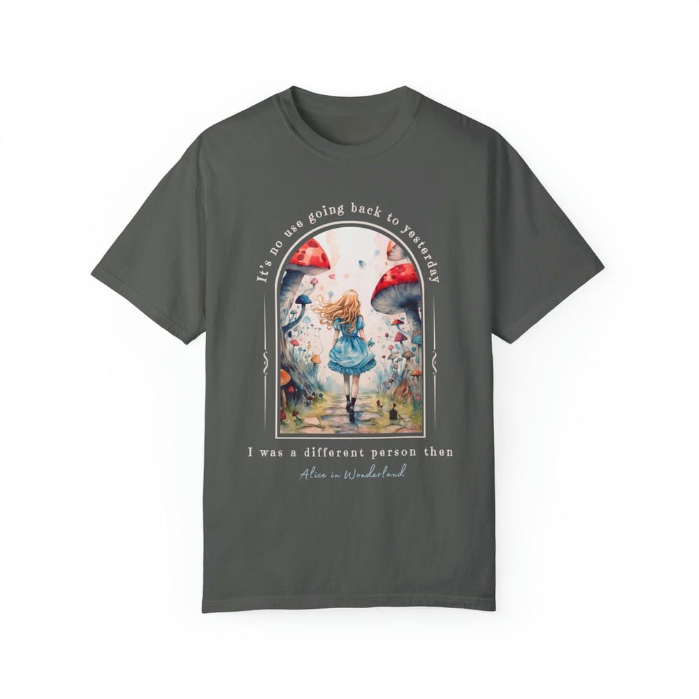 Women Unisex Top Vintage Alice Alice In Wonderland Shirt Dark Academia Bookish Things Alice In Wonderland Literary Shirt Casual
