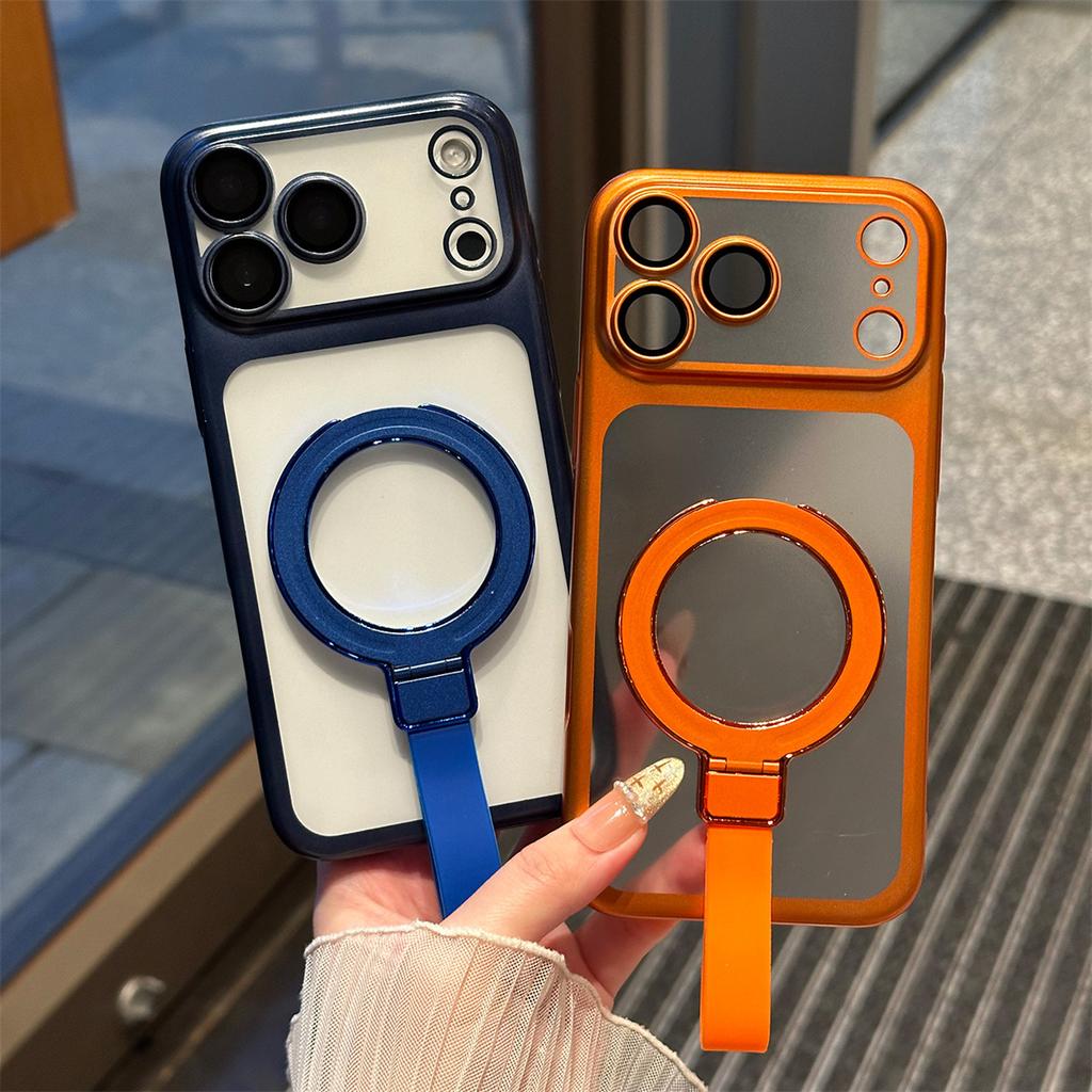 Matt Transparent Magnetisch mit Ringständer Handyhülle für iPhone 17 16 14 15 13 12 Pro Max Galvanisierte Schutzhülle
