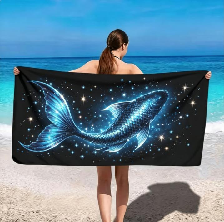 Large Microfiber Beach Towel,Mystical Dreamcatcher with Blue Butterflies Art,Sand Free Quick Dry,for Vacation  Boho Style Lovers