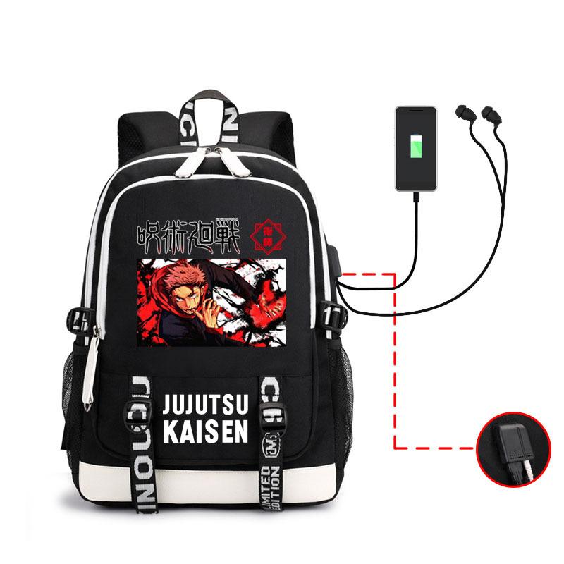 Spell Return Backpack Male Animation Headphones School Bag Usb Charging Large Capacity Backpack Pattern