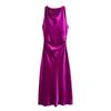 Women's New Fashion Wind Silk Satin Midi Skirt Dress