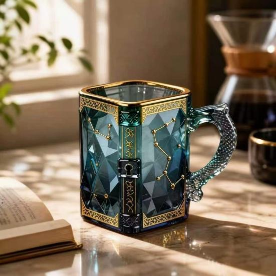 Yousheng Magic Constellation Glass Mug, 330ml Zodiac Coffee Cup with Heat Reveal Design, Starry Night Water Glass for Home