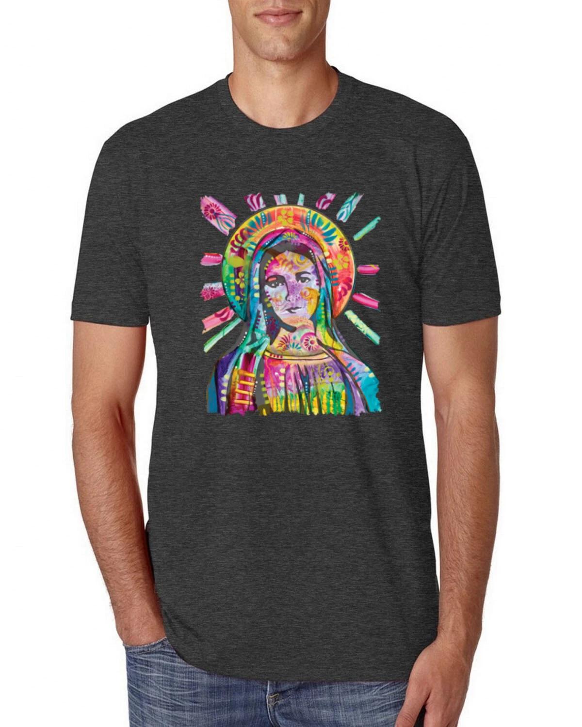 Rainbow Painted Mother Mary Dean Russo Design Men Premium Tri Blend T- Shirt 4XL