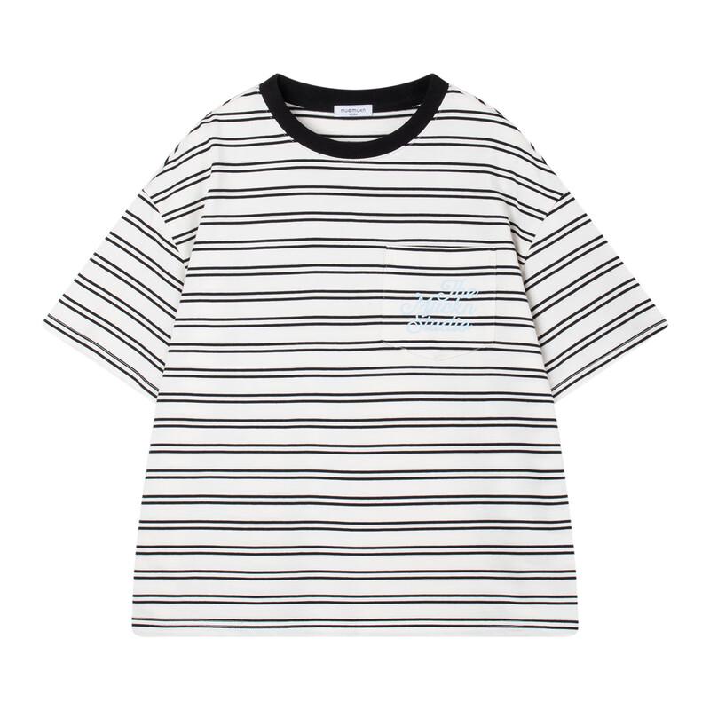 Mucmukn Unisex Kids' Striped Cotton Blend T-Shirt