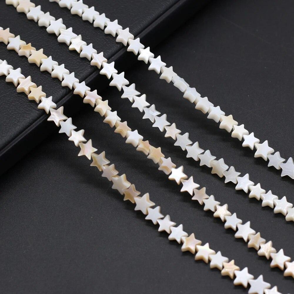 The Mother of Pearl Shell Pětihvězdičkový tvar Distanční korálky pro výrobu šperků Náhrdelník Náhrdelník Náušnice doplněk