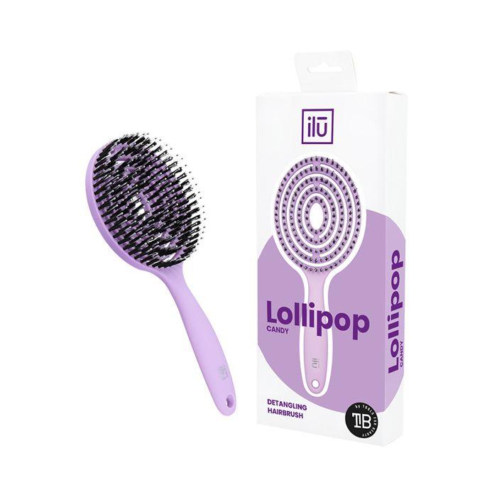 Brosse démêlante - ILŪ - Lollipop - Violet - Pour enfants - Corps flexible