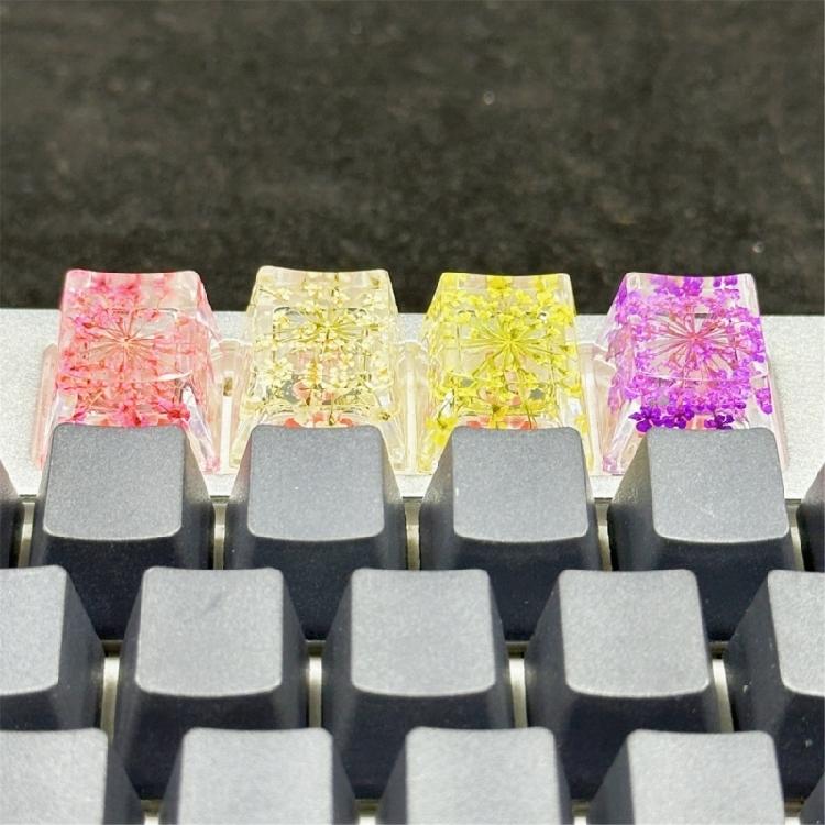 Colorful Flower Resin Keycap for Mechanical Keyboard with Backlights Computer Keyboard Keycaps Replaces