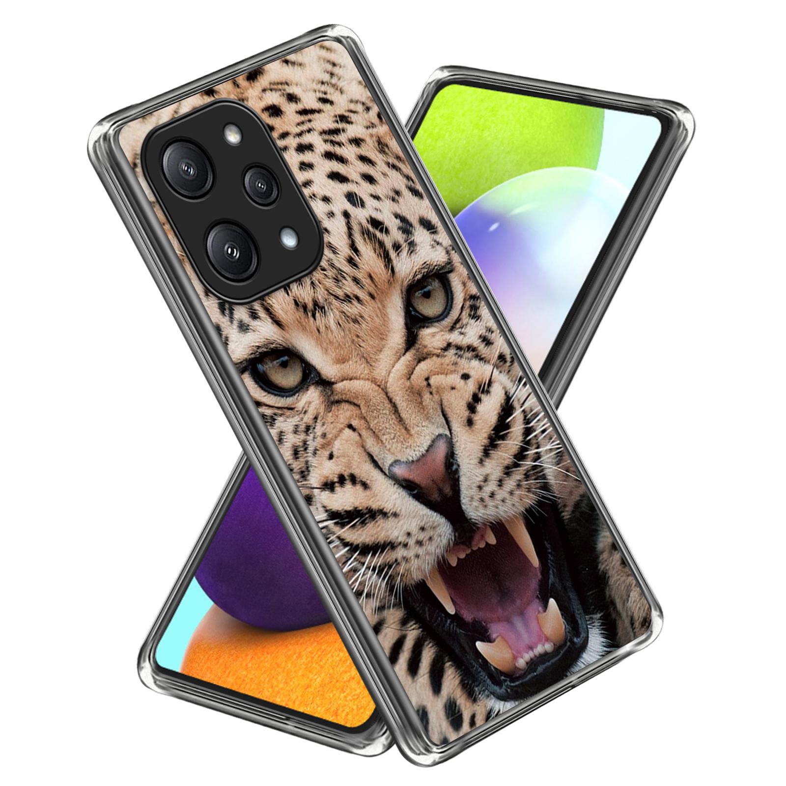 

For Xiaomi Redmi 12 5G (Global) TPU Back Case Pattern Shockproof Phone Cover Leopard