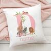 Personalized Pillow Case Initial with Name  Safari Animal  Pillow Cover Kids Bedroom Wild Party Decor Kids Birthday Shower Gift