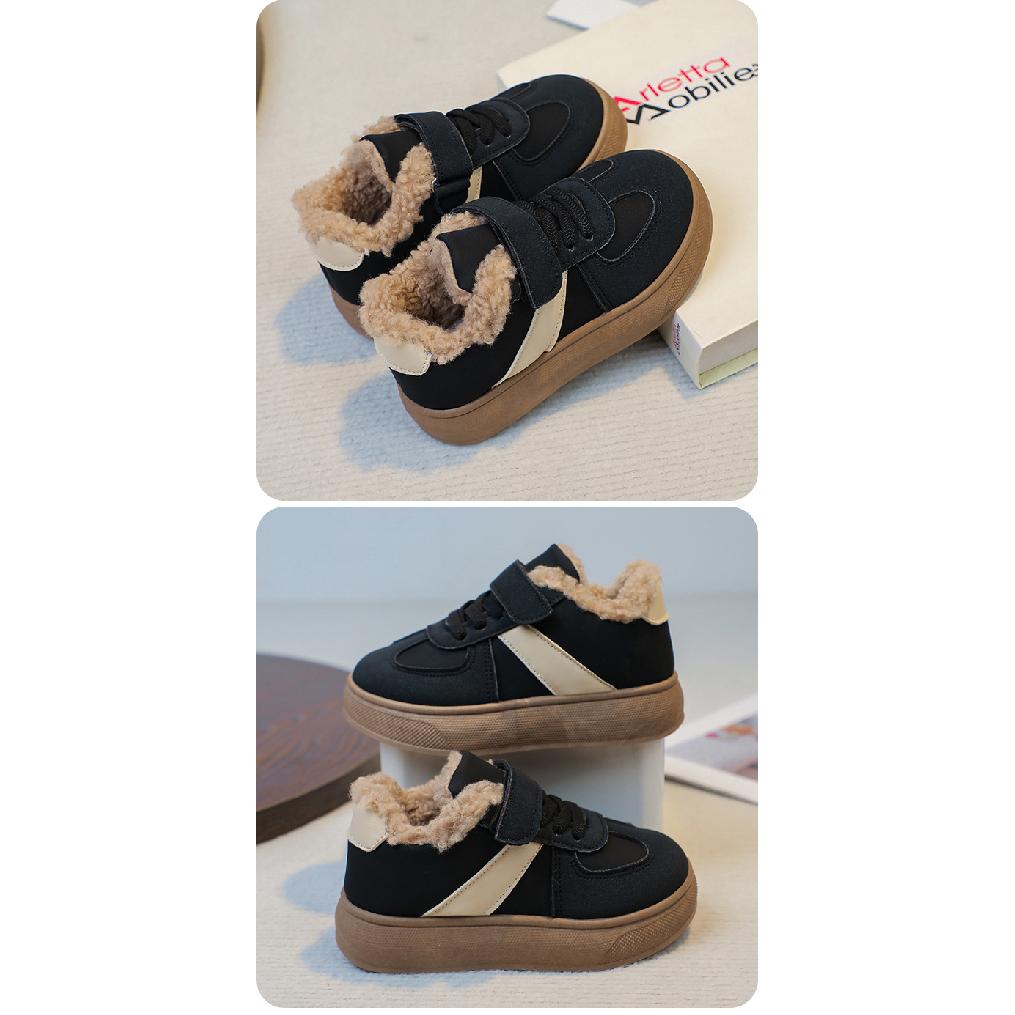 Children's Cotton Shoes Autumn Winter New Retro Non-Slip Fleece-Lined Warm Girls' Shoes Boys' Snow Boots