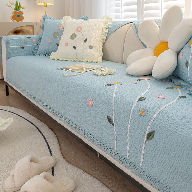 2025 new sofa cushion four seasons universal cotton fabric simple modern small fresh sofa cover cover cloth princess