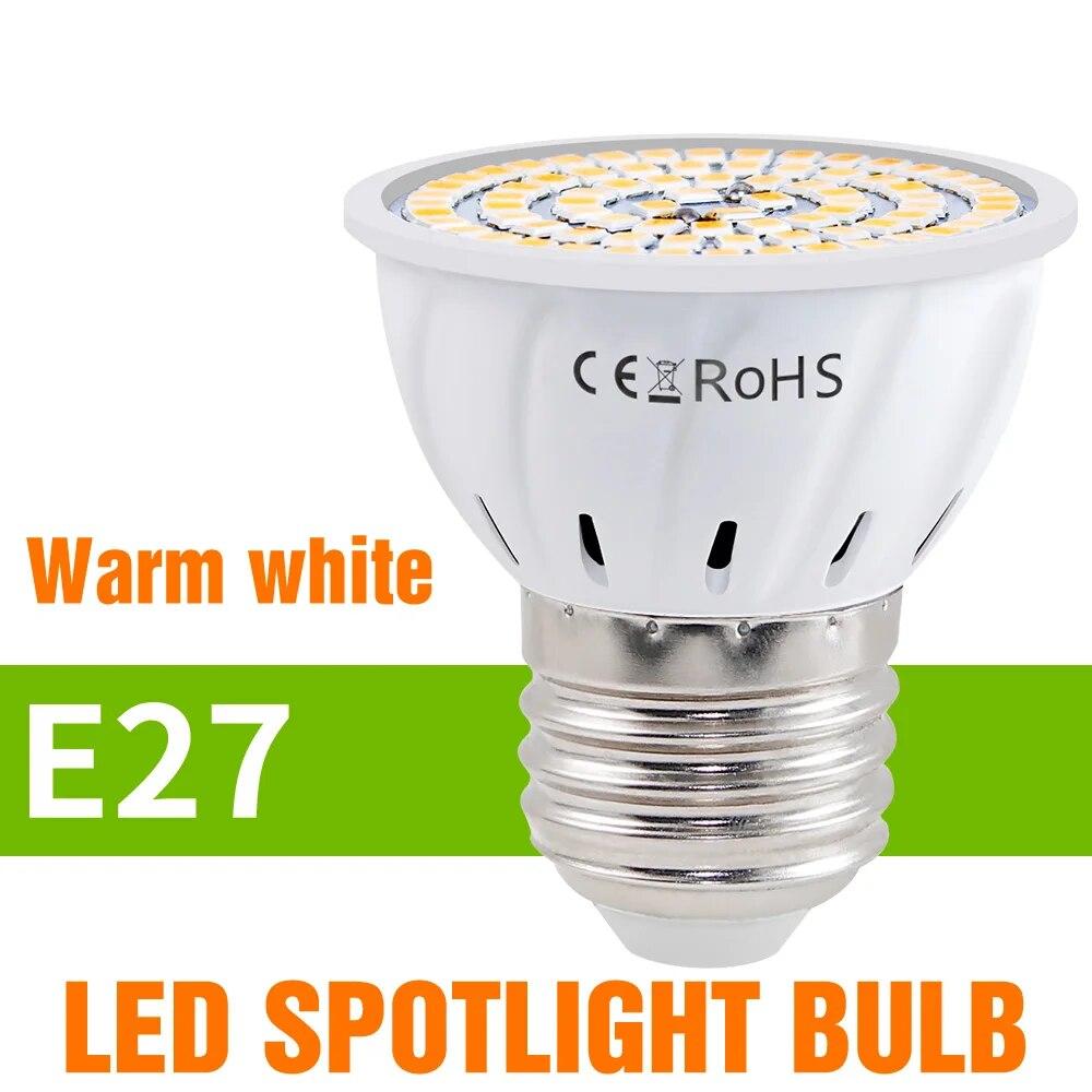 GU10 LED Light Bulb E27 Spotlight MR16 Ceiling Lamp E14 Living Room Chandelier AC220V GU5.3 For Home Bedroom Indoor Lighting B22