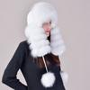Fox Fur Hat, Korean Version of Women's Fur Hats, Rex Rabbit Hair Hat Top Real Hair Winter Warm Ear Hat