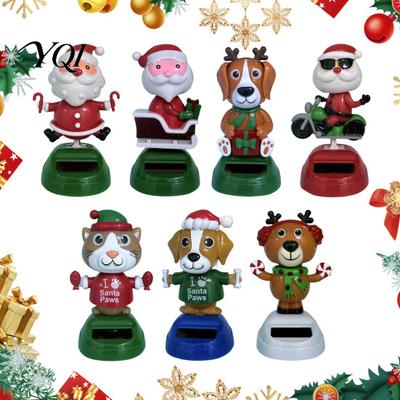 Christmas Dashboard Decorations Solar Powered Dancing Car Ornament, Creative Cartoon Figure for Moving Dolls Auto Interior Decoration, Cute