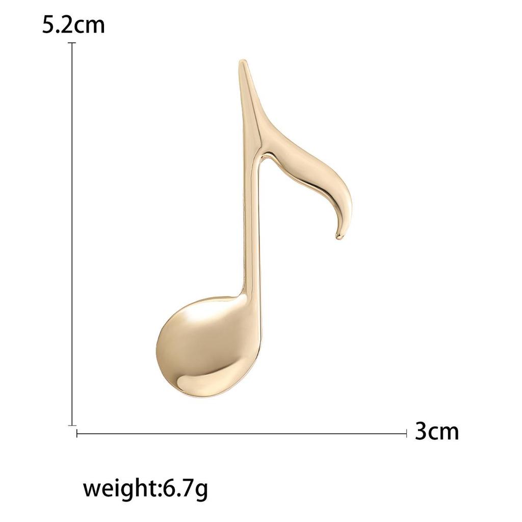 Glossy Retro Musical Note Brooch - Women's Fashion Accessory Pin