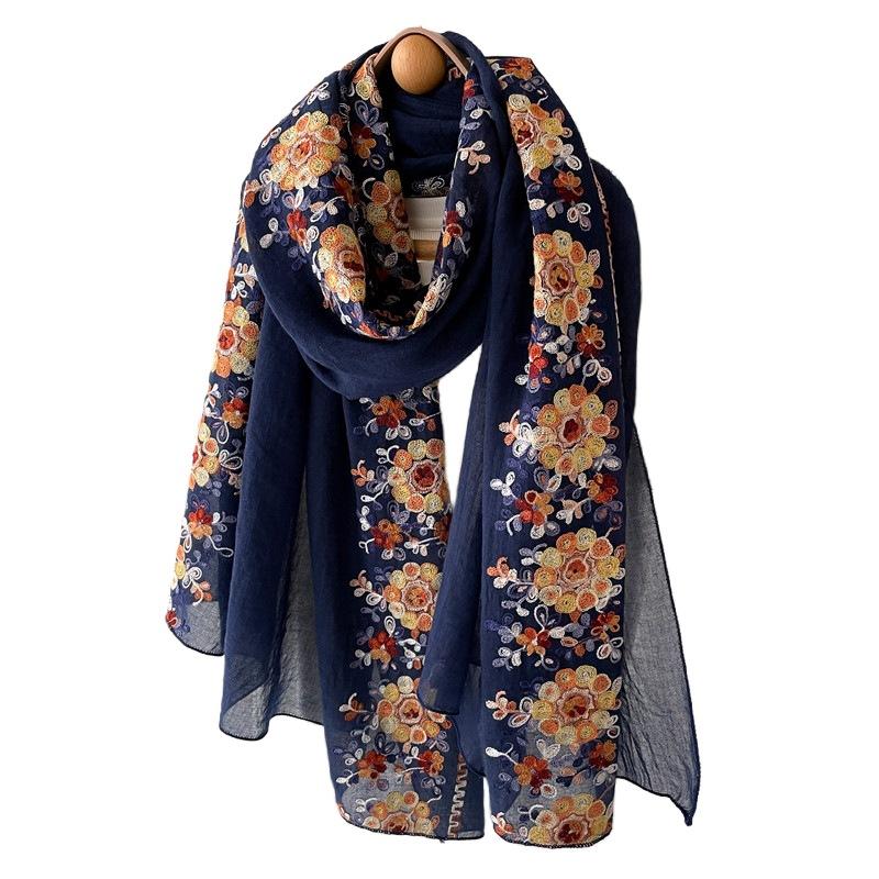 Summer Sunscreen Shawl Beach Scarf Thin Ethnic Scarf Fashionable Temperament Cotton Linen Vietnamese Tulle Headscarf Women