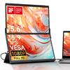 JSAUX Portable Dual Monitor FlipGo Lite Inch Laptop Dual Monitor Screen IPS 1080P 60Hz Foldable Portable Monitor Laptop Windows Compatible Rotation