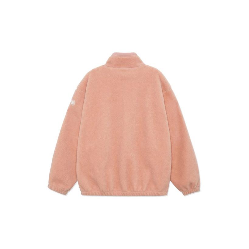 Li-Ning Badfive Sports Basketball Series Warm Sherpa Fleece Loose Knit Jacket With Fleece Collar Unisex Outerwear Misty-Rose AFDR729-2