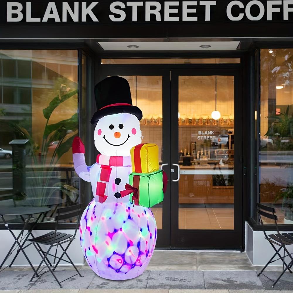 1pc 5ft Giant Rotating LED Snowman Inflatable Outdoor Yard Christmas Decoration with Vibrant Lighting Effects Festival Decor