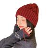 Winter Woolen Hat for Women Warm and Versatile Large Head Circumference Pullover Hat Fashionable Twist Face Showing Small Knitted Cold Hat