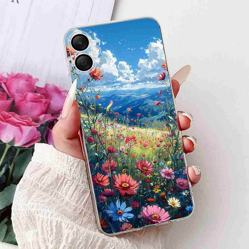For Samsung Galaxy A06 Case A065F A065M Fashion Girls Flowers Soft Silicone Back Cover For Samsung A06 A05 SamsungA05 Case
