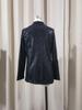 Women's Sequin Lapel Cardigan Blazer - Solid Color, Long Sleeve, Casual