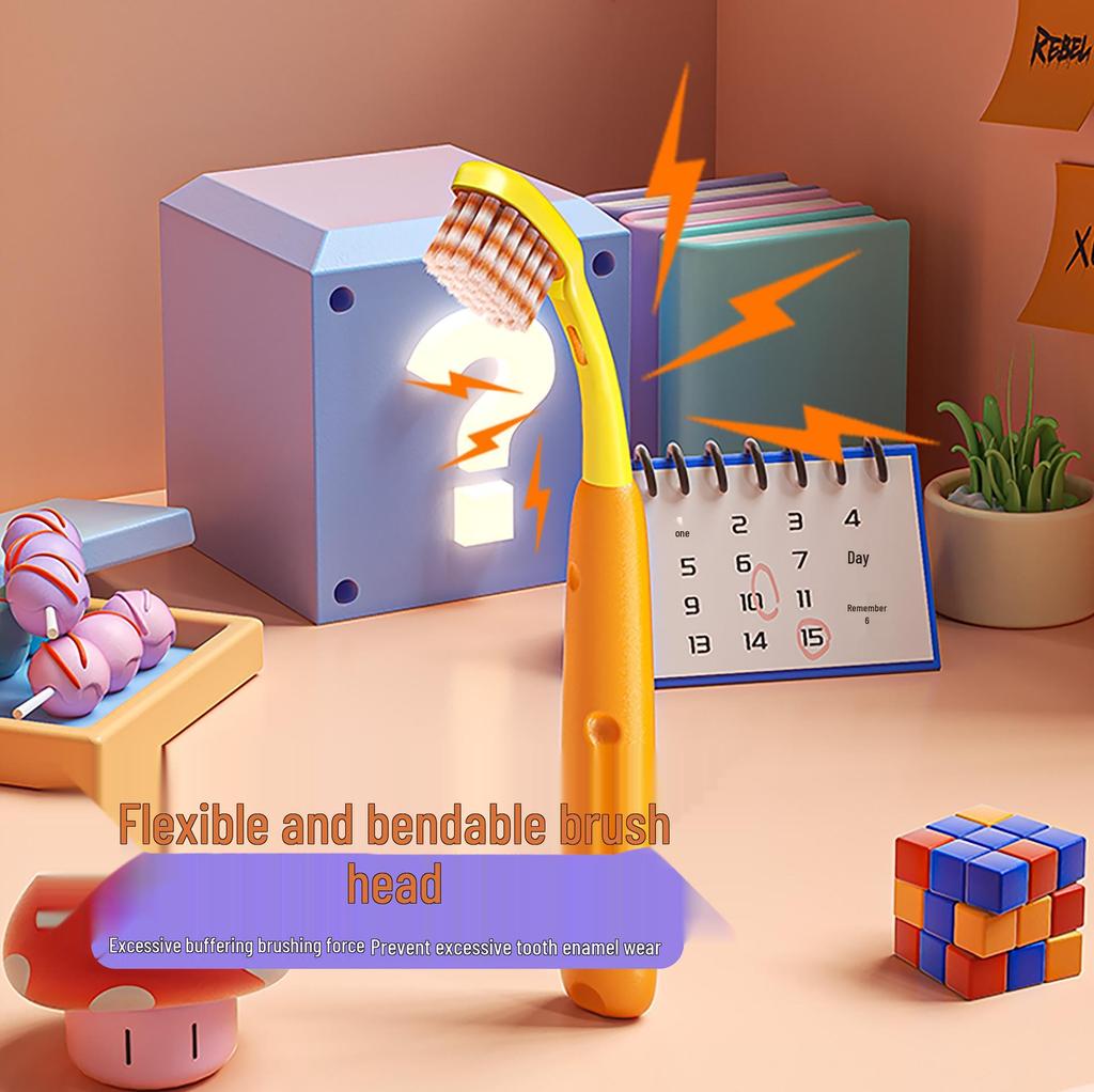 Fun Cheese Spiral Toothbrush for Kids: Soft Bristles, Ages 3-12