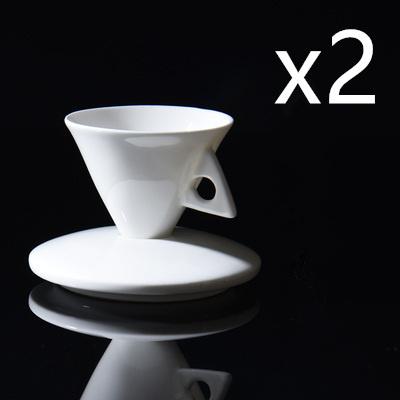 70ml White Cone Coffee Cup And Saucer Set Office Coffeeware Ceramic ESPRESSO Glass Cappuccino Mug Bone China Demitasse Teacup