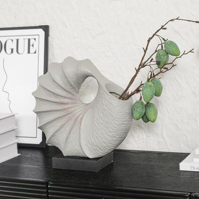 Resin Handicrafts Flower Vase Conch Clam Shell Flower Arrangement Ornaments Abstract Sculpture Home Decoration Accessories