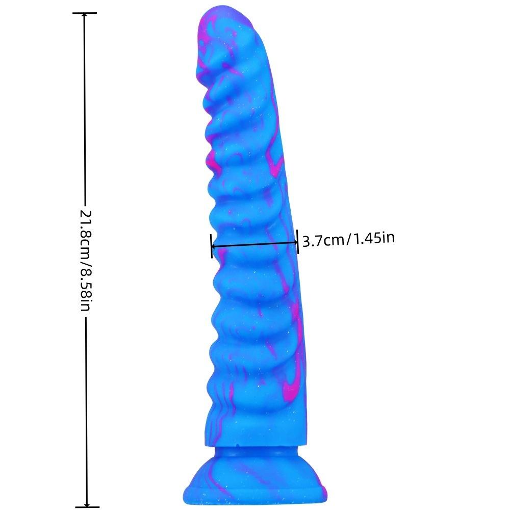 Realistic Silicone Ribbed Dildo with Strong Suction Cup G-Spot Fake Penis Mixed-Color Vaginal Anal Masturbation Toy