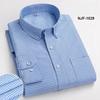 Spring and Autumn Men's Pure Cotton Long Sleeved Shirts for Middle and Youth Leisure All Cotton Oxford Plaid Plus Size Shirts