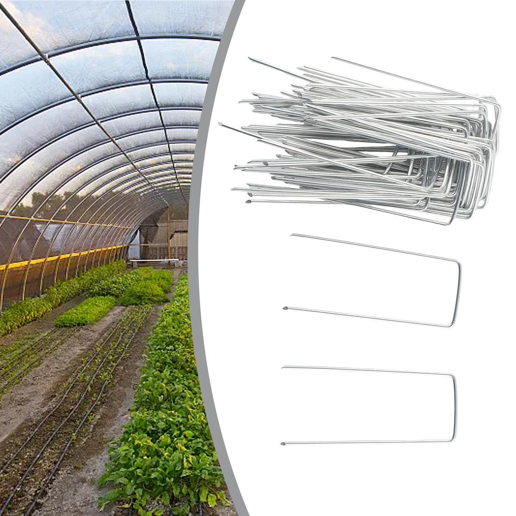 50* Verzinkte Metall Erd U Zeltnägel Pavillon Camping Plane Haken Zum Befestigen von Grasgewebe, Begrünung, Fixierter Rasen