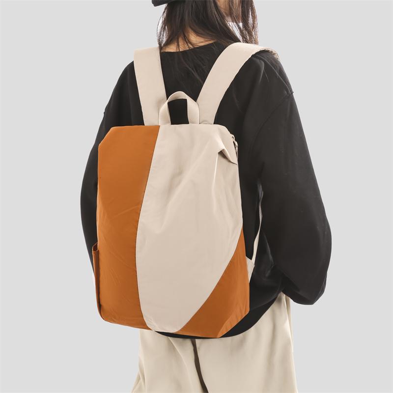 Stitching Contrast Backpack Unisex Waterproof Backpack Travel Bag