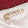 Luxury Double Row Rhinestone Safety Pin Waist Cincher Fastener Clothing Fixing Brooch Decorative Pin for Garment Securing and Style Enhancement