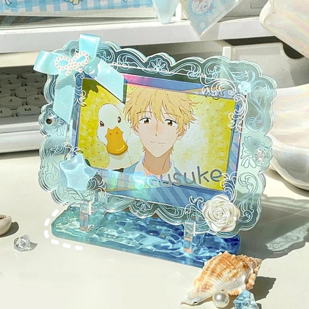 4pcs Water Ripple Kpop Sign Stand Acrylic Transparent Small Storage Display Rack Card Storage Rack Square Base Sign Stand Holder