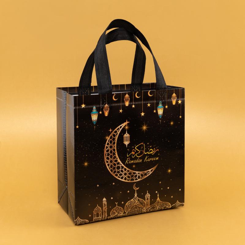 StoBag, Eid Ramadan Gift Tote Bags for Party Celebrations Favor, Reusable Non Woven, Perfect for Packing Candy, 12/30pcs