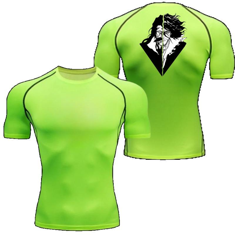Fitness Sportswear Bleach Teenagers Tshirt Graphic Tops Tight Training Clothes Boys Compression Gym Running Basketball Clothes