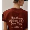 Wellness Club Health Club American Retro Sports Style Round Neck Short Sleeve T-shirt for Women