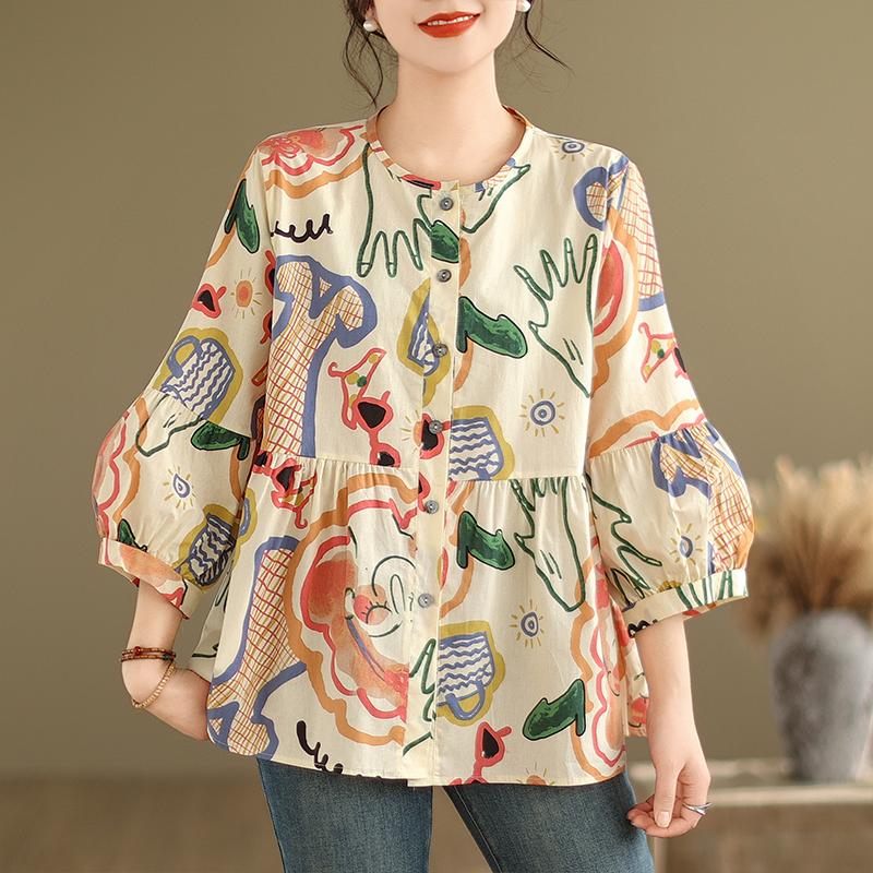 

DIMANAF 2024, летние женские футболки больших размеров, летние рубашки с принтом листьев, женские топы с цветочным принтом, свободные повседневные футболки One Size